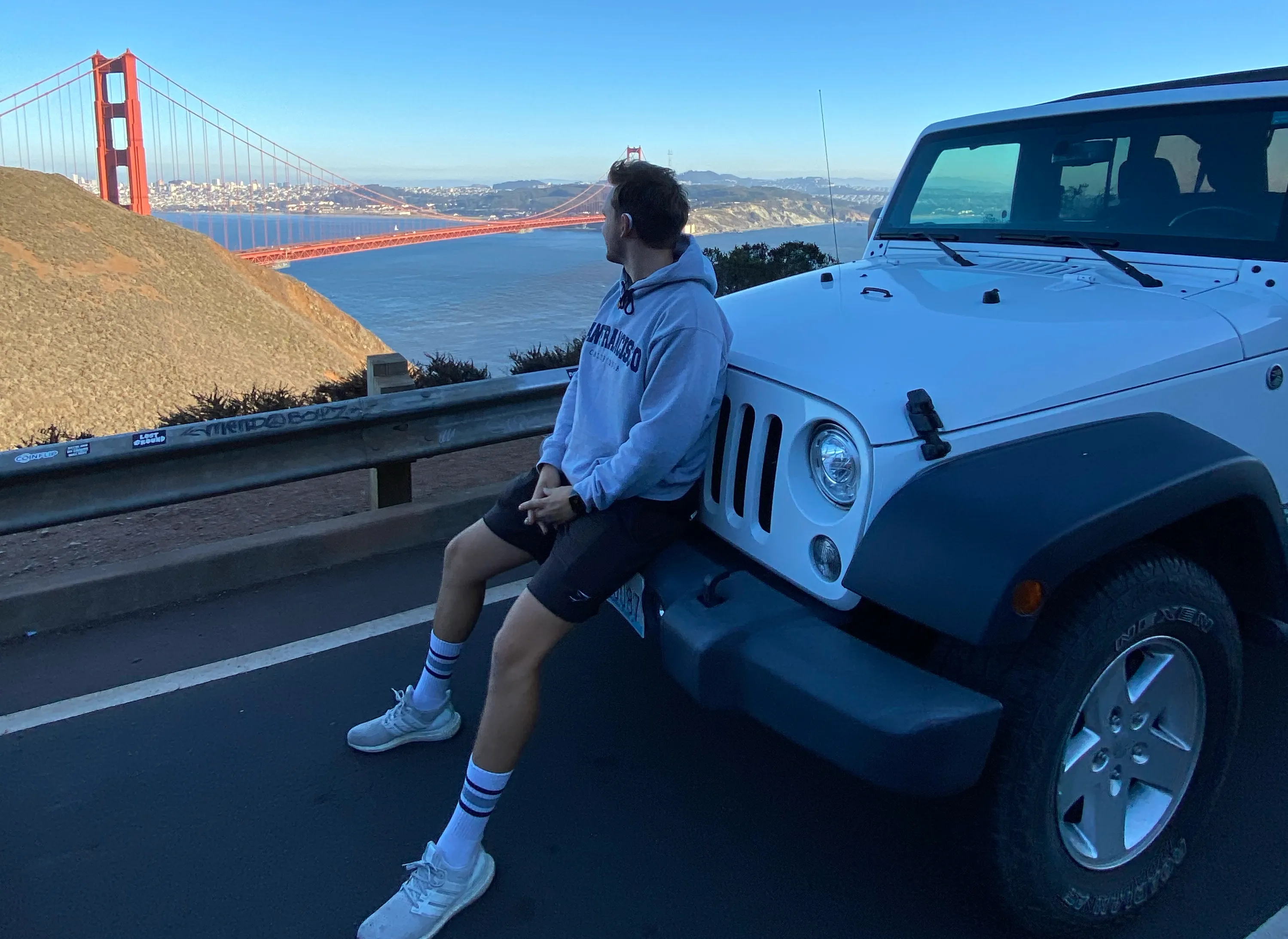 Golden Gate Bridge and our car